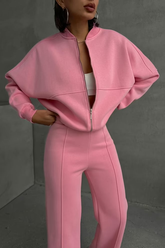 Raised Three Thread Tracksuit Gts018 - - Pink