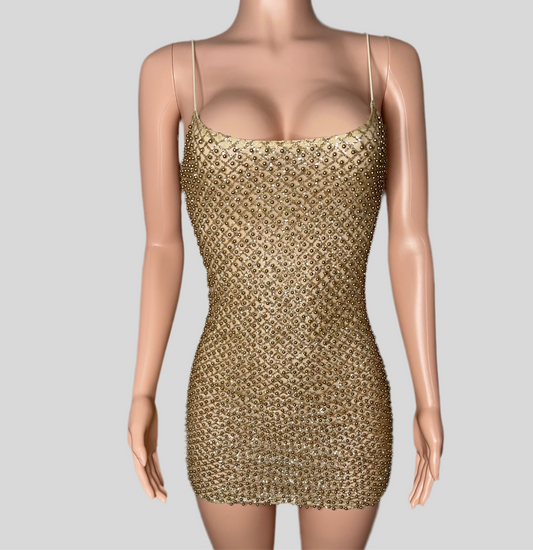 Oh Polly Dress- Gold