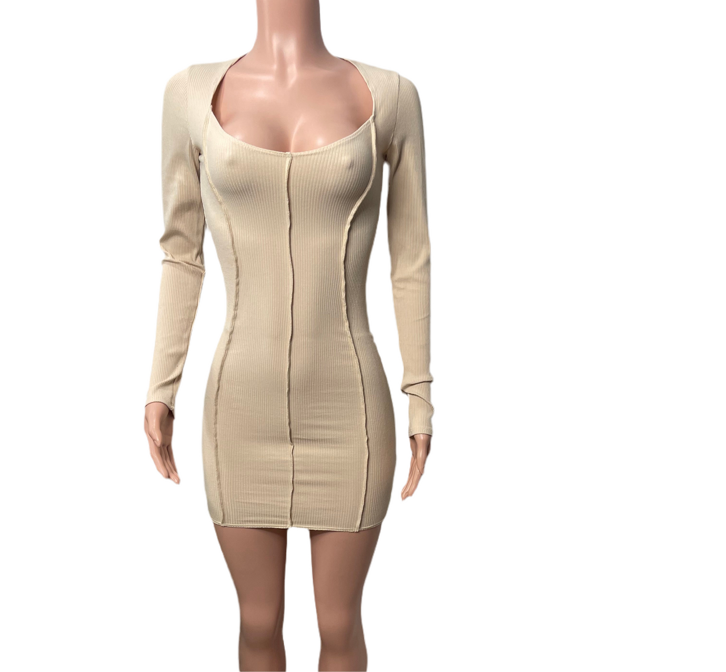 Taylor Snatched Mini Dress - Cream